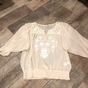 Boho flower sheer top
